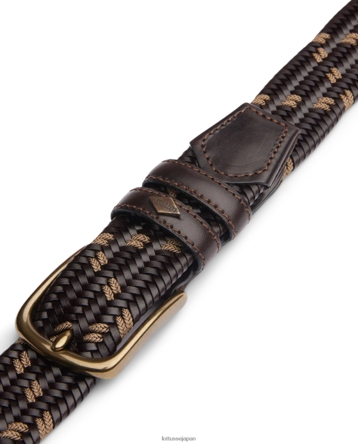 cinturon edmund vaqueta モカ弾性編組 茶色 アクセサリー Lottusse コレクション T4606T453