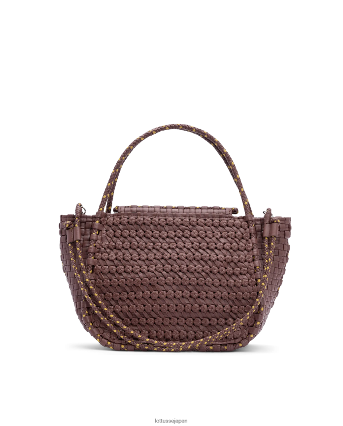 noodbag ウォッシュドラム編み込みトップハンドルバッグ 茶色 アクセサリー Lottusse コレクション T4606T423