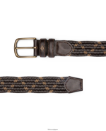 cinturon edmund vaqueta モカ弾性編組 茶色 アクセサリー Lottusse コレクション T4606T453 - Image 2