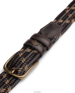 cinturon edmund vaqueta モカ弾性編組 茶色 アクセサリー Lottusse コレクション T4606T453 - Image 3